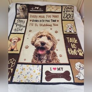 1054- Goldendoodle Love Your Dog Blanket NWT